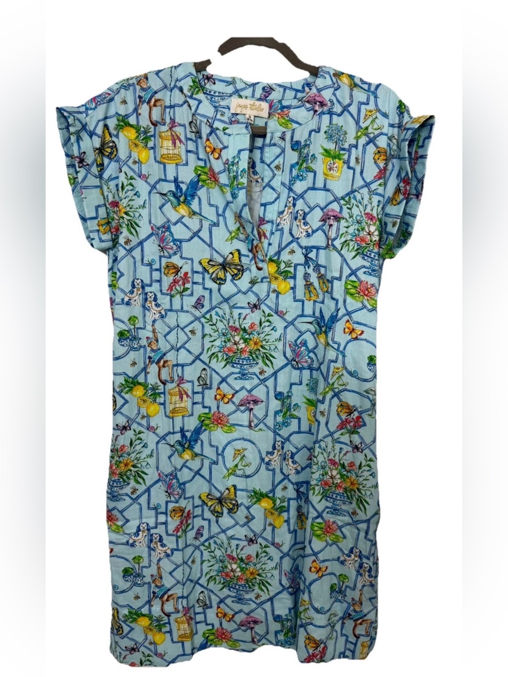 Jaye's Studio Women’s Sleep Shirt, Cotton Pajamas, Short Sleeve Day Dress Size S